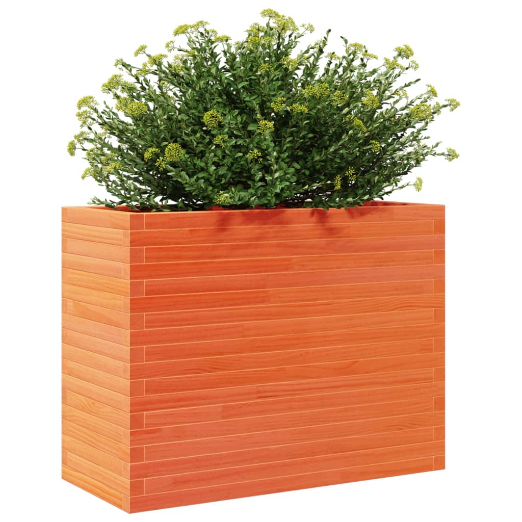 vidaXL Pflanzkübel Wachsbraun 90x40x68,5 cm Massivholz Kiefer
