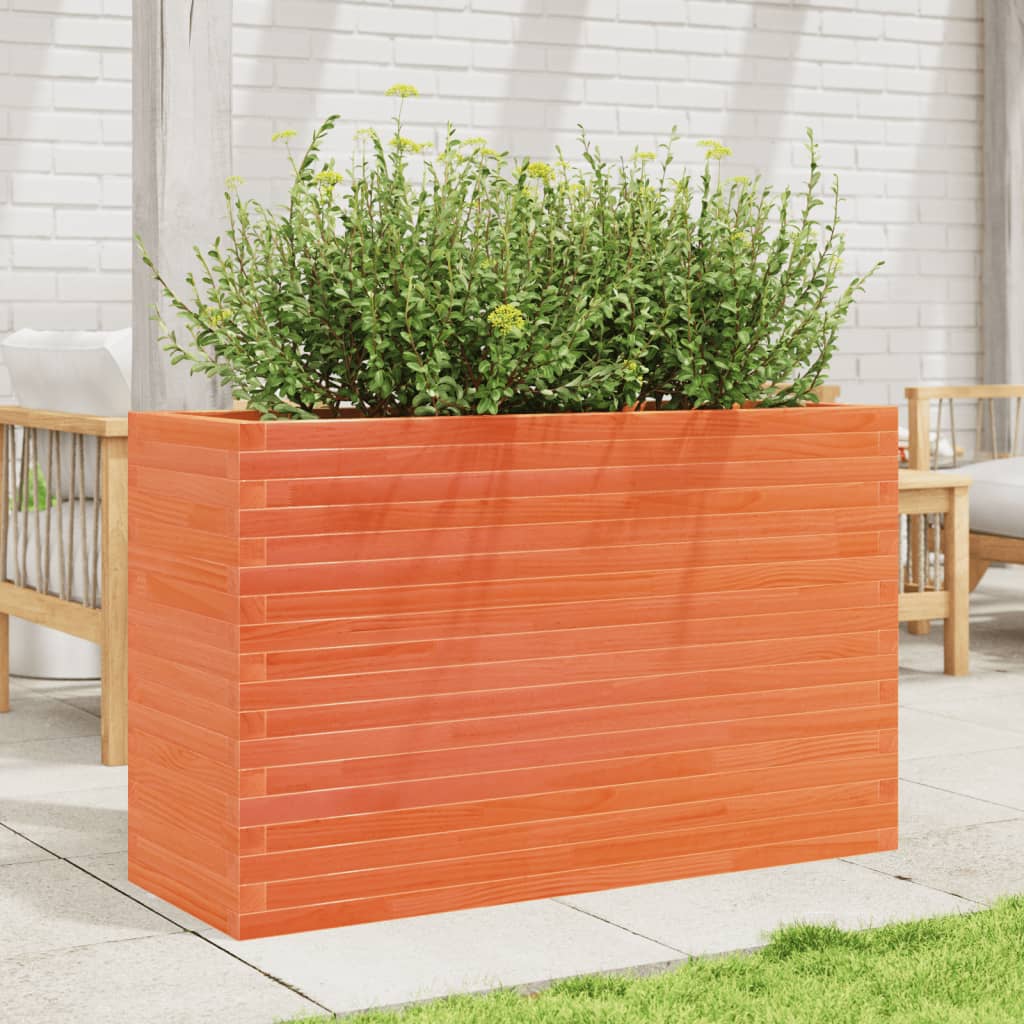 vidaXL Pflanzkübel Wachsbraun 110x40x68,5 cm Massivholz Kiefer