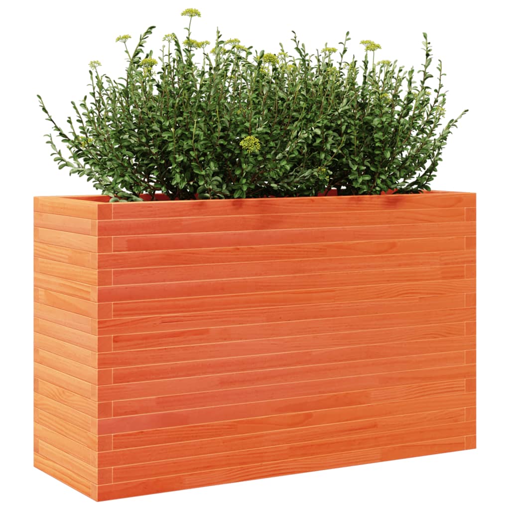 vidaXL Pflanzkübel Wachsbraun 110x40x68,5 cm Massivholz Kiefer