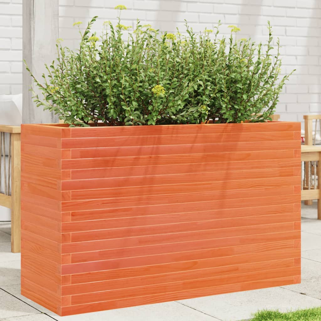 vidaXL Pflanzkübel Wachsbraun 110x40x68,5 cm Massivholz Kiefer
