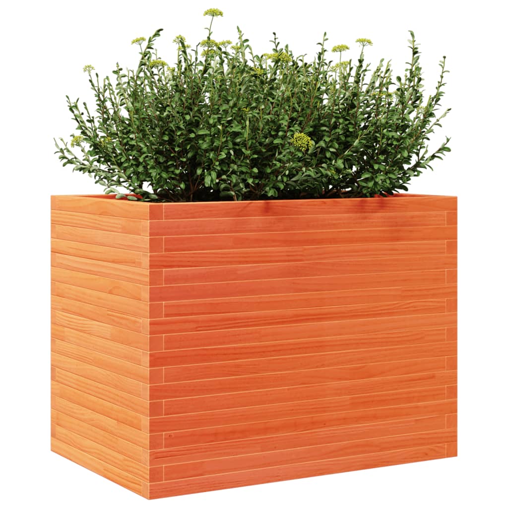 vidaXL Pflanzkübel Wachsbraun 90x60x68,5 cm Massivholz Kiefer