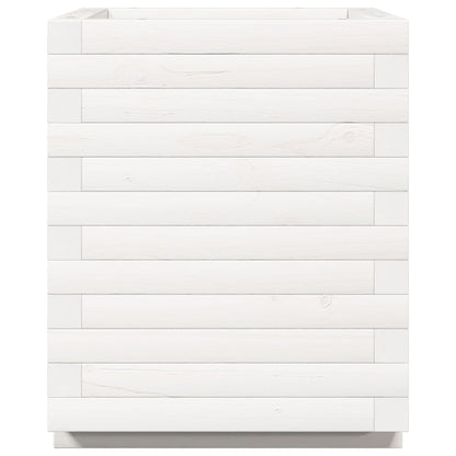 vidaXL Pflanzkübel Weiß 40x40x49,5 cm Massivholz Kiefer