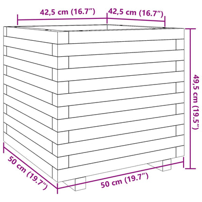 vidaXL Pflanzkübel Weiß 50x50x49,5 cm Massivholz Kiefer