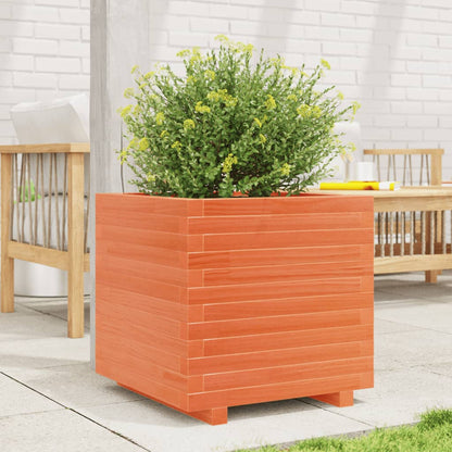 vidaXL Pflanzkübel Wachsbraun 50x50x49,5 cm Massivholz Kiefer