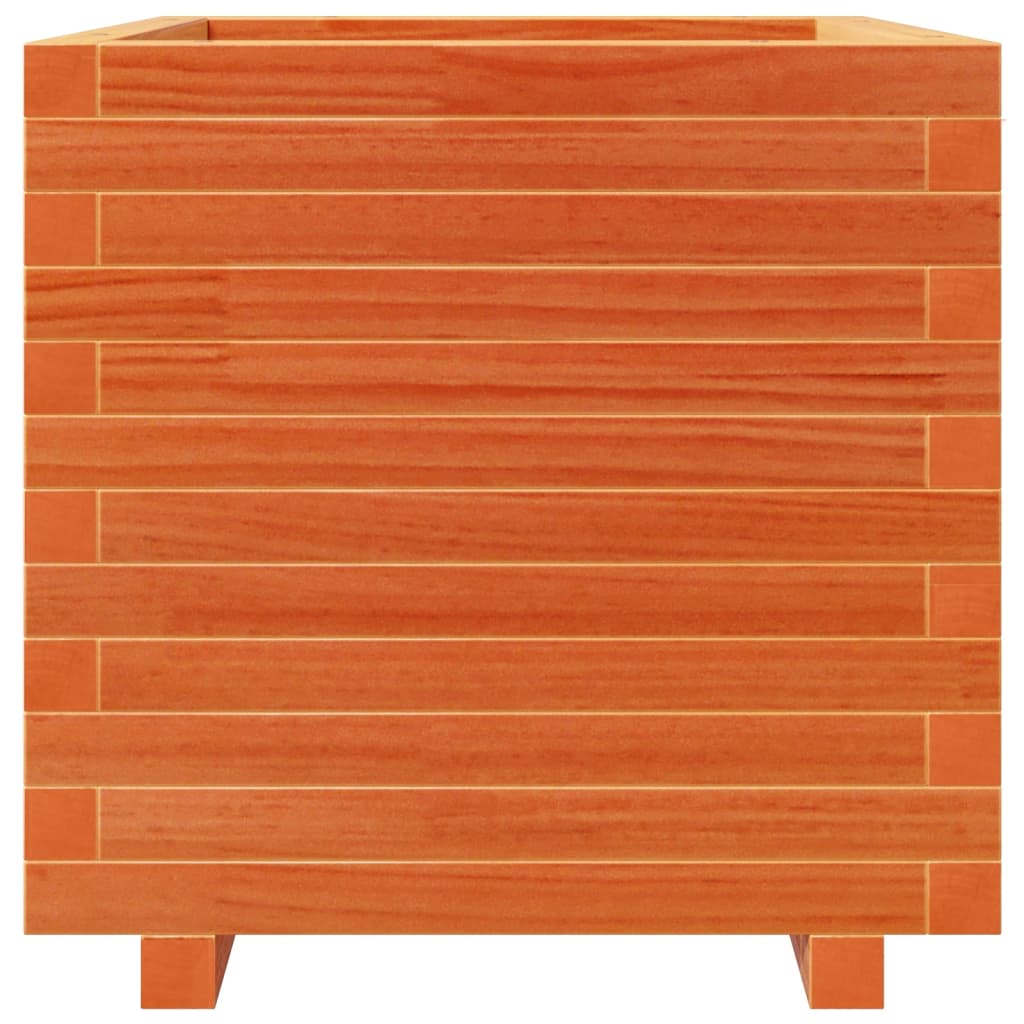 vidaXL Pflanzkübel Wachsbraun 50x50x49,5 cm Massivholz Kiefer