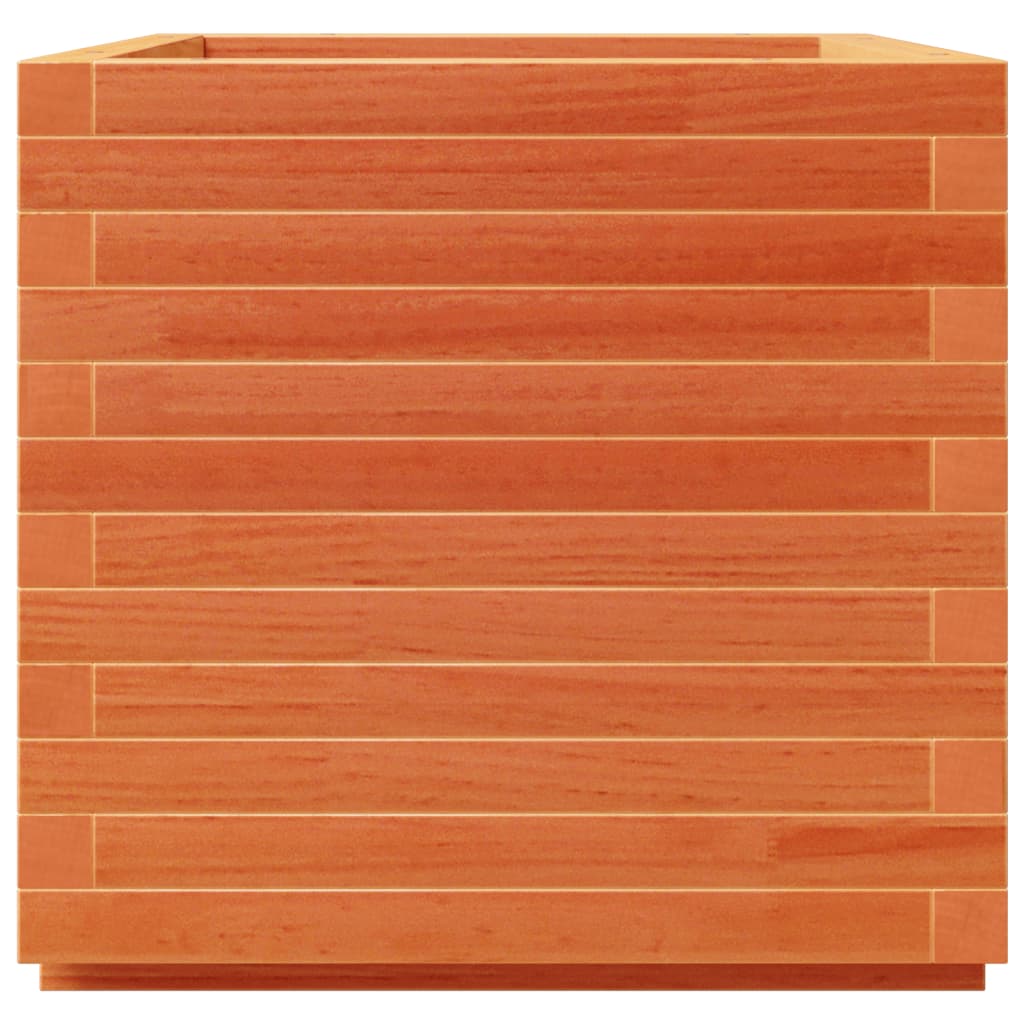 vidaXL Pflanzkübel Wachsbraun 50x50x49,5 cm Massivholz Kiefer