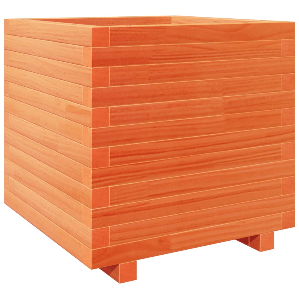 vidaXL Pflanzkübel Wachsbraun 50x50x49,5 cm Massivholz Kiefer