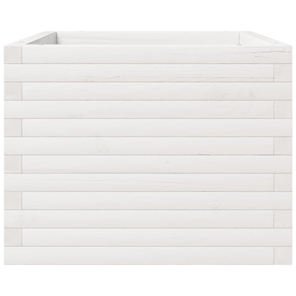 vidaXL Pflanzkübel Weiß 60x60x49,5 cm Massivholz Kiefer
