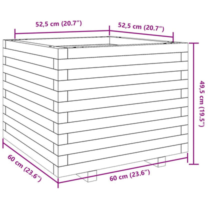 vidaXL Pflanzkübel Weiß 60x60x49,5 cm Massivholz Kiefer