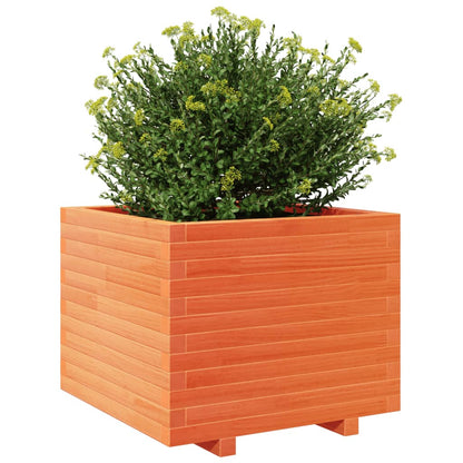 vidaXL Pflanzkübel Wachsbraun 60x60x49,5 cm Massivholz Kiefer