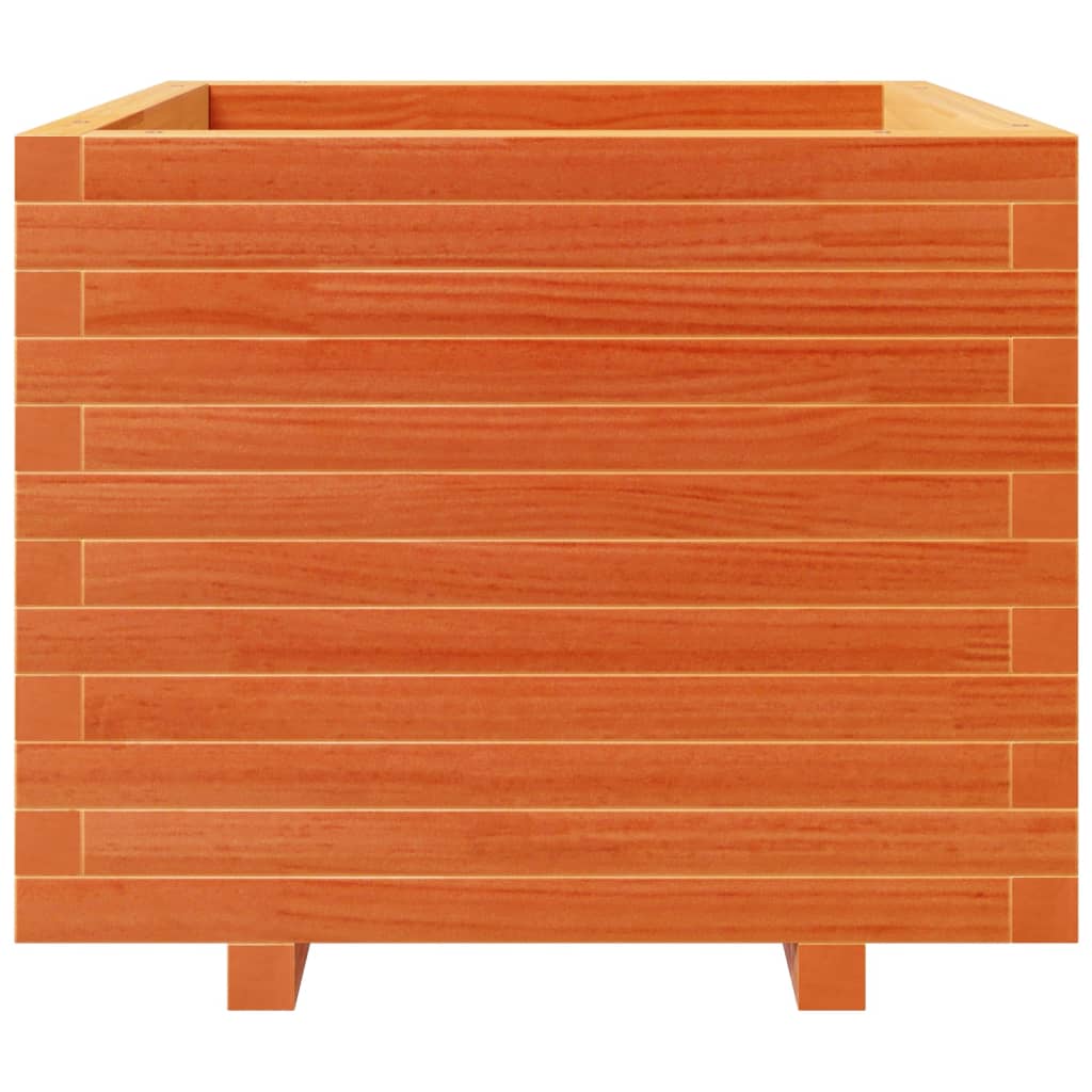vidaXL Pflanzkübel Wachsbraun 60x60x49,5 cm Massivholz Kiefer