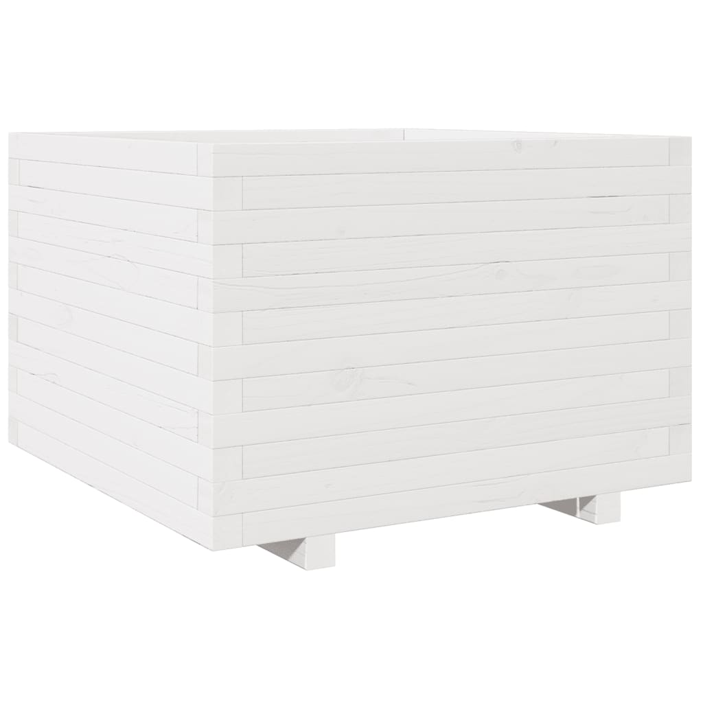 vidaXL Jardinière Blanc 70x70x49,5 cm Bois de pin massif