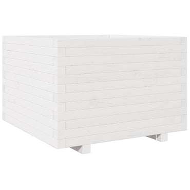 vidaXL Jardinière Blanc 70x70x49,5 cm Bois de pin massif
