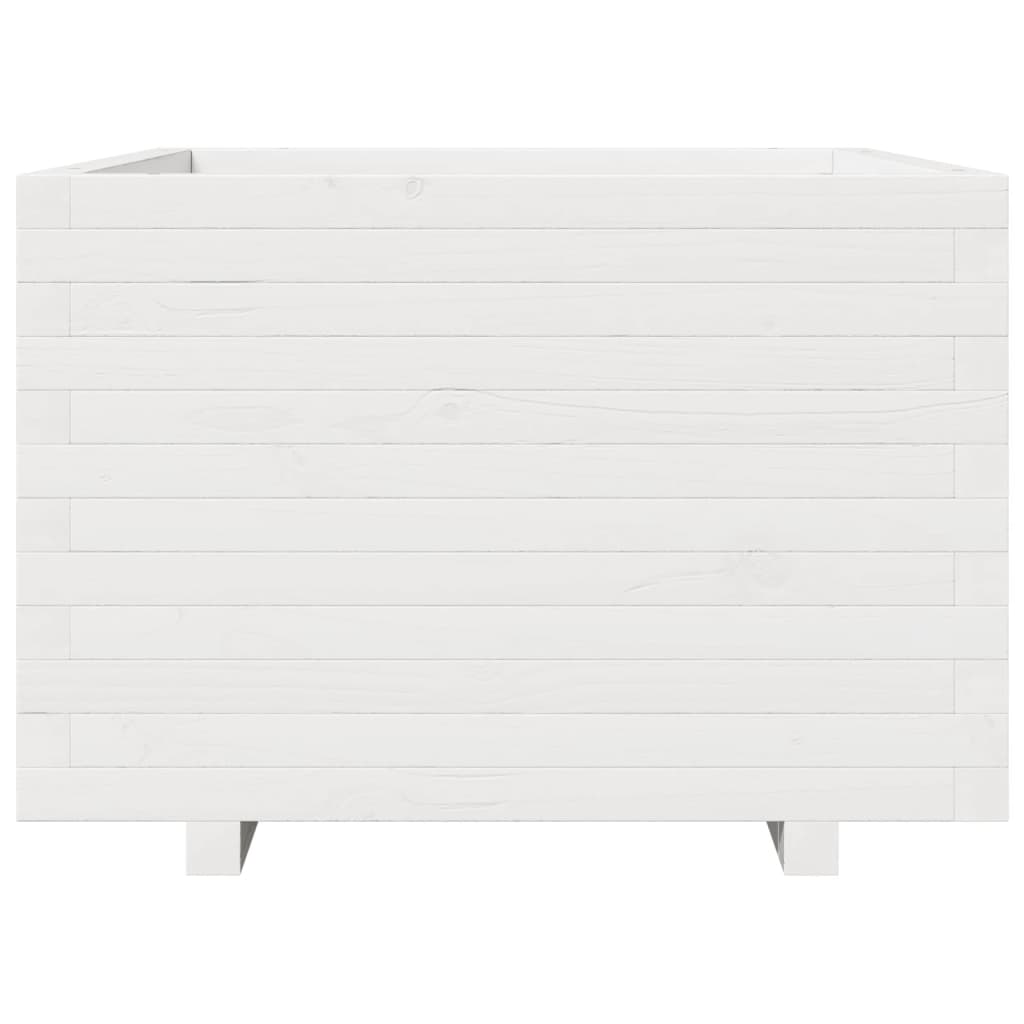 vidaXL Jardinière Blanc 70x70x49,5 cm Bois de pin massif