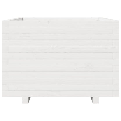 vidaXL Jardinière Blanc 70x70x49,5 cm Bois de pin massif