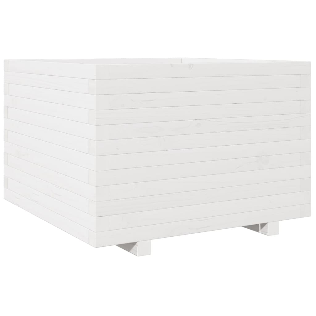 vidaXL Jardinière Blanc 70x70x49,5 cm Bois de pin massif
