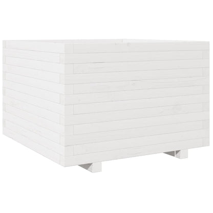 vidaXL Jardinière Blanc 70x70x49,5 cm Bois de pin massif