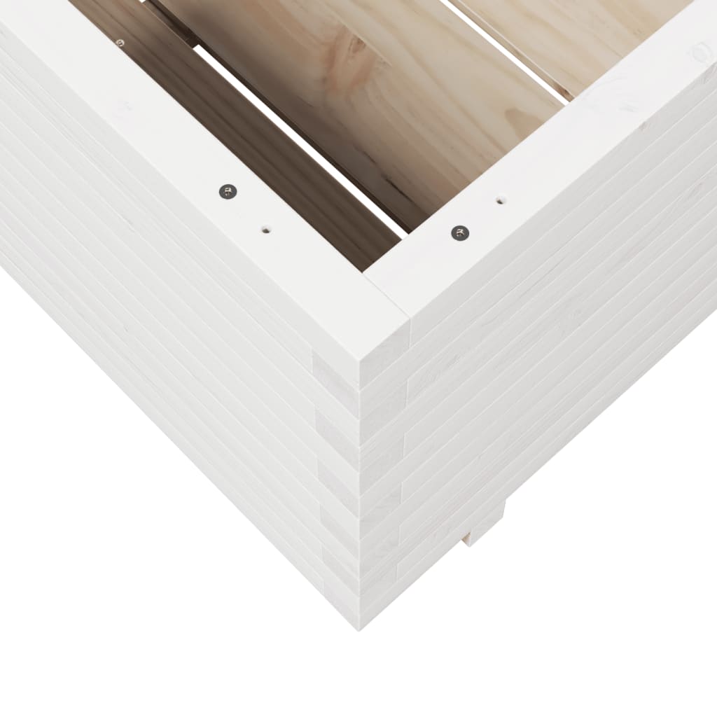 vidaXL Jardinière Blanc 70x70x49,5 cm Bois de pin massif