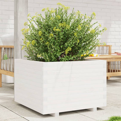 vidaXL Jardinière Blanc 70x70x49,5 cm Bois de pin massif