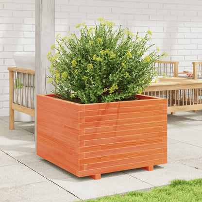 vidaXL Pflanzkübel Wachsbraun 70x70x49,5 cm Massivholz Kiefer