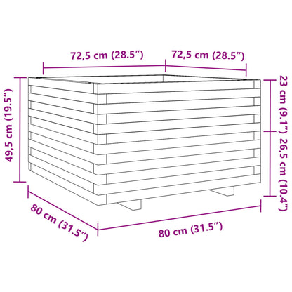 vidaXL Pflanzkübel 80x80x49,5 cm Massivholz Kiefer