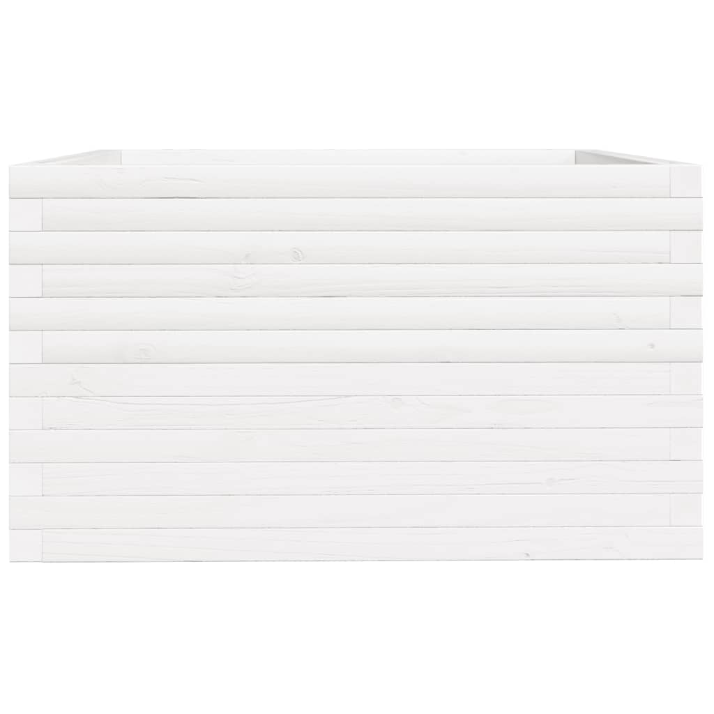 vidaXL Pflanzkübel Weiß 80x80x49,5 cm Massivholz Kiefer