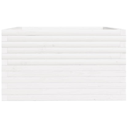vidaXL Pflanzkübel Weiß 80x80x49,5 cm Massivholz Kiefer