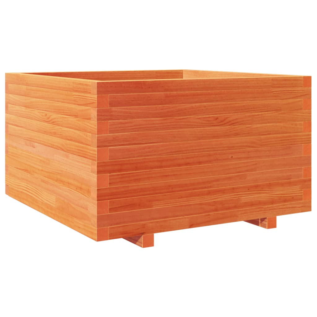 vidaXL Jardinière Bois de pin massif marron ciré 80x80x49,5 cm