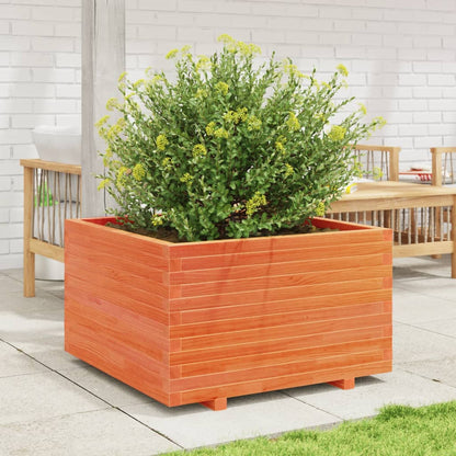 vidaXL Jardinière Bois de pin massif marron ciré 80x80x49,5 cm