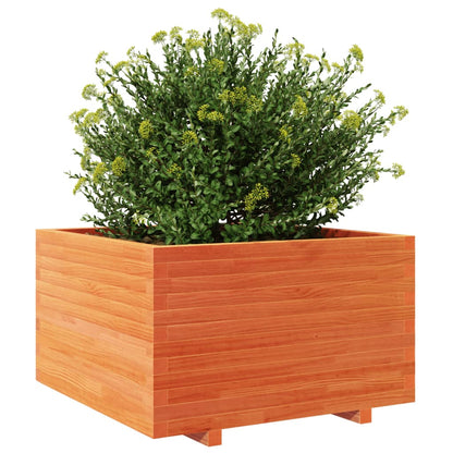vidaXL Jardinière Bois de pin massif marron ciré 80x80x49,5 cm