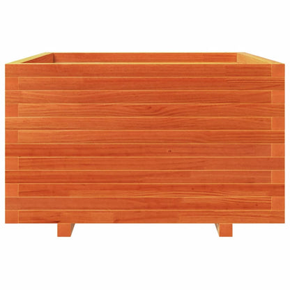 vidaXL Jardinière Bois de pin massif marron ciré 80x80x49,5 cm