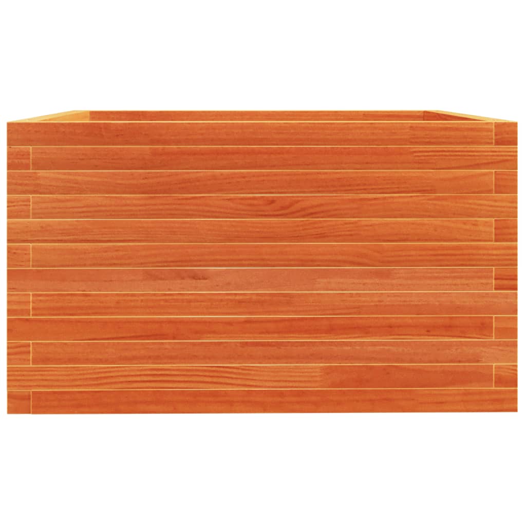 vidaXL Jardinière Bois de pin massif marron ciré 80x80x49,5 cm