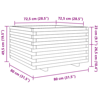 vidaXL Pflanzkübel 80x80x49,5 cm Kiefernholz Imprägniert