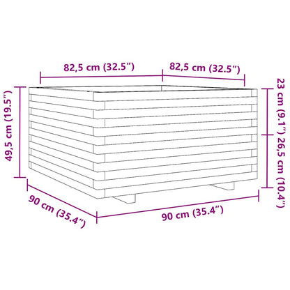 vidaXL Pflanzkübel 90x90x49,5 cm Massivholz Kiefer