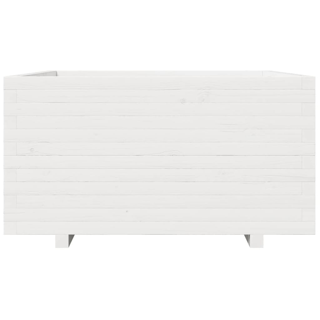 vidaXL Pflanzkübel Weiß 90x90x49,5 cm Massivholz Kiefer