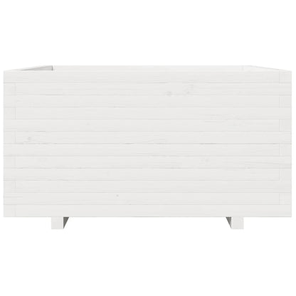 vidaXL Pflanzkübel Weiß 90x90x49,5 cm Massivholz Kiefer