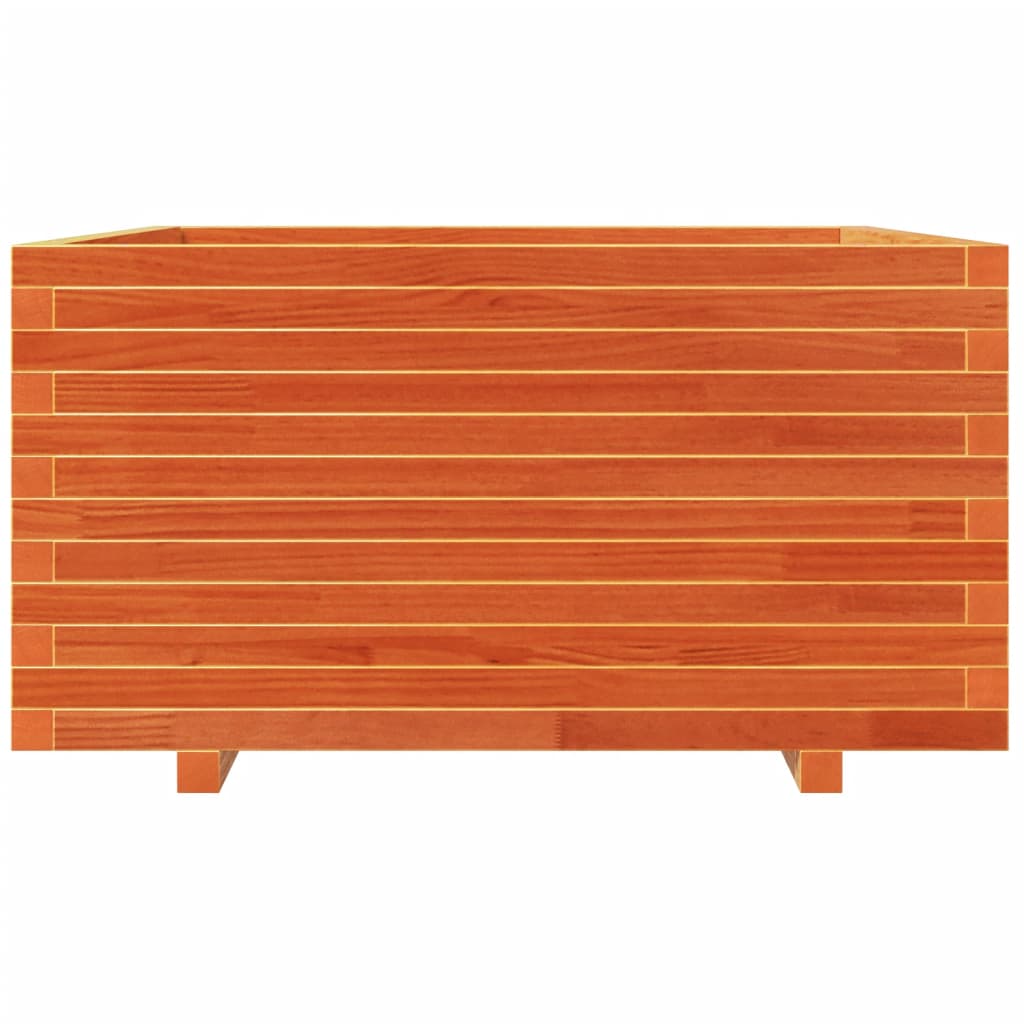 vidaXL Pflanzkübel Wachsbraun 90x90x49,5 cm Massivholz Kiefer
