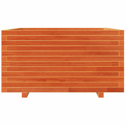 vidaXL Pflanzkübel Wachsbraun 90x90x49,5 cm Massivholz Kiefer