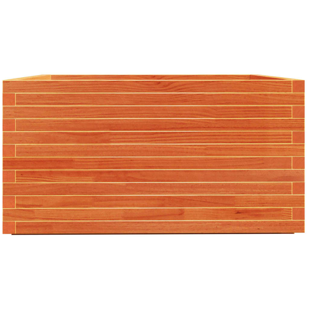 vidaXL Pflanzkübel Wachsbraun 90x90x49,5 cm Massivholz Kiefer