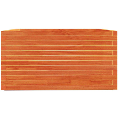 vidaXL Pflanzkübel Wachsbraun 90x90x49,5 cm Massivholz Kiefer