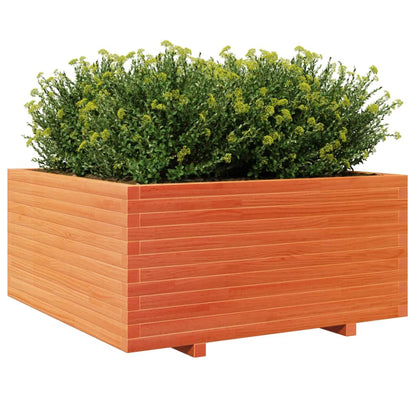vidaXL Pflanzkübel Wachsbraun 100x100x49,5 cm Massivholz Kiefer