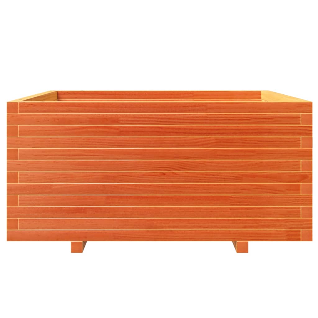 vidaXL Pflanzkübel Wachsbraun 100x100x49,5 cm Massivholz Kiefer
