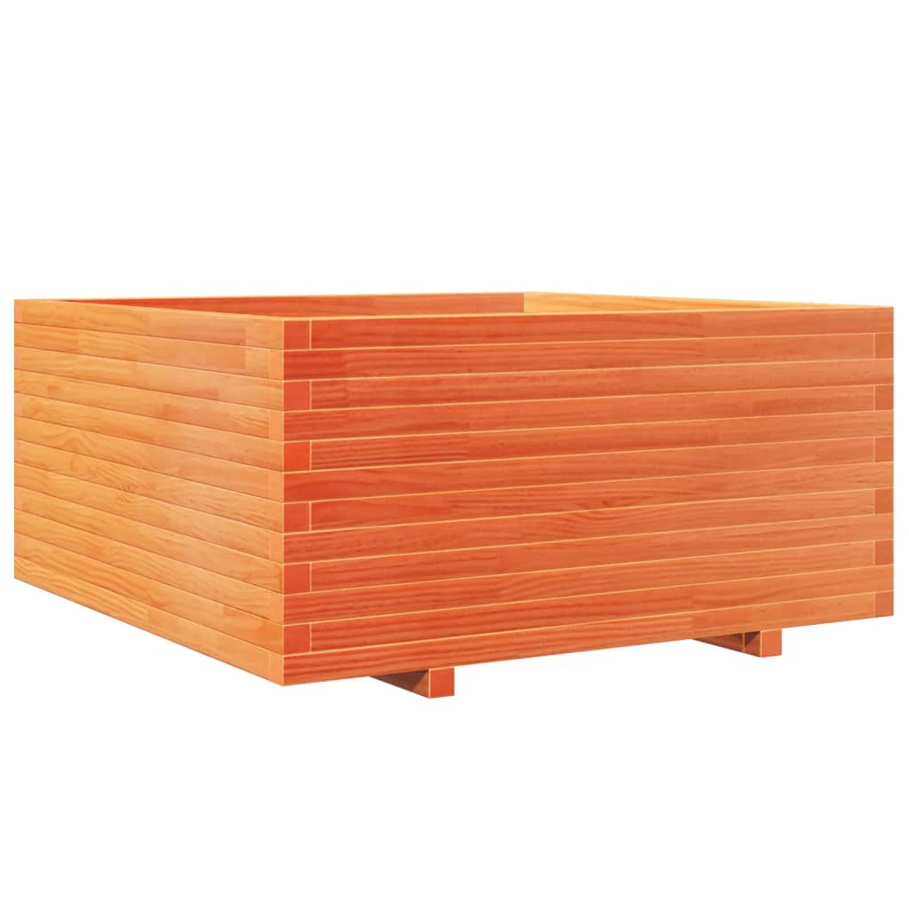 vidaXL Pflanzkübel Wachsbraun 100x100x49,5 cm Massivholz Kiefer