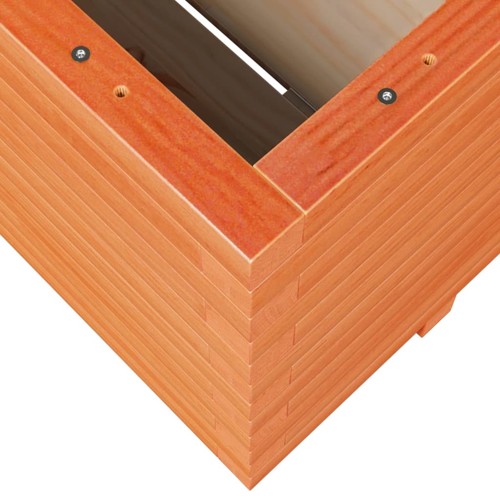 vidaXL Pflanzkübel Wachsbraun 100x100x49,5 cm Massivholz Kiefer