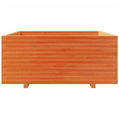 vidaXL Jardinière Bois de Pin Massif Marron Cire 110x110x49,5 cm