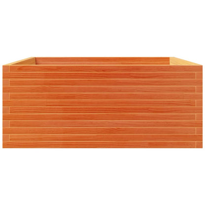 vidaXL Jardinière Bois de Pin Massif Marron Cire 110x110x49,5 cm