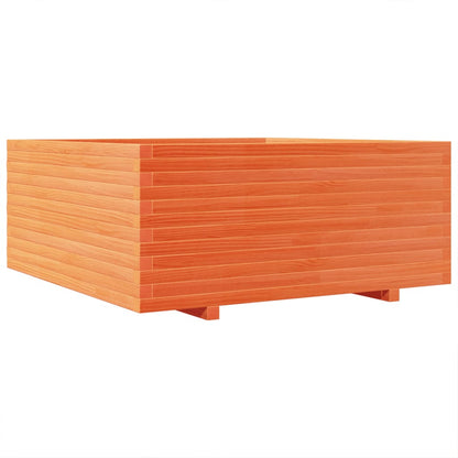 vidaXL Jardinière Bois de Pin Massif Marron Cire 110x110x49,5 cm