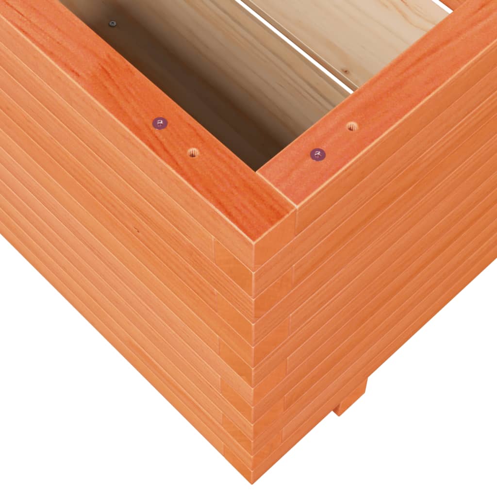 vidaXL Jardinière Bois de Pin Massif Marron Cire 110x110x49,5 cm
