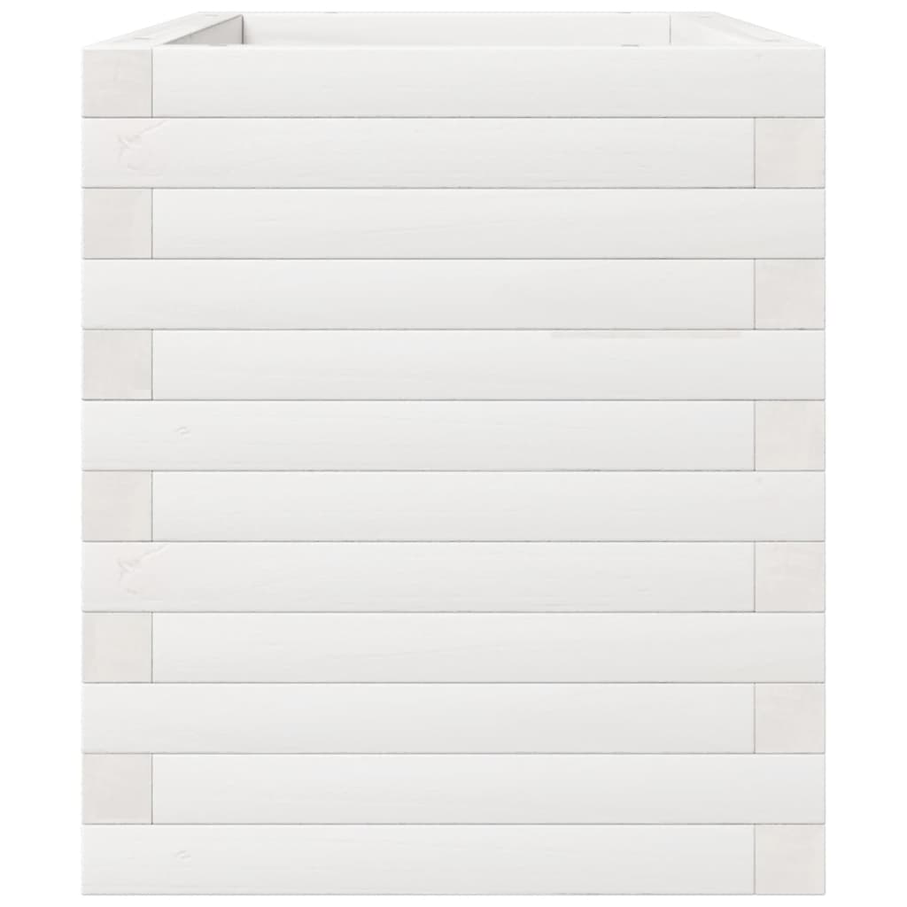 vidaXL Pflanzkübel Weiß 70x40x49,5 cm Massivholz Kiefer