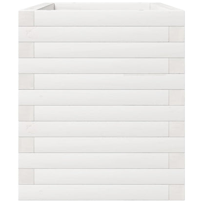 vidaXL Pflanzkübel Weiß 70x40x49,5 cm Massivholz Kiefer